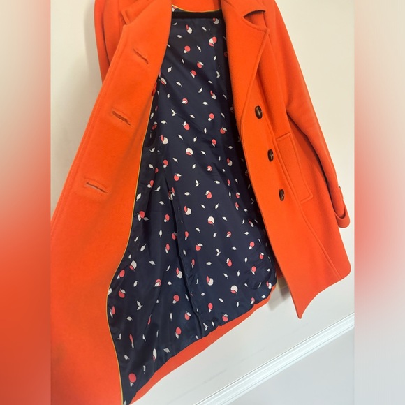 Boden orange wool coat, size 6 - Picture 3 of 7